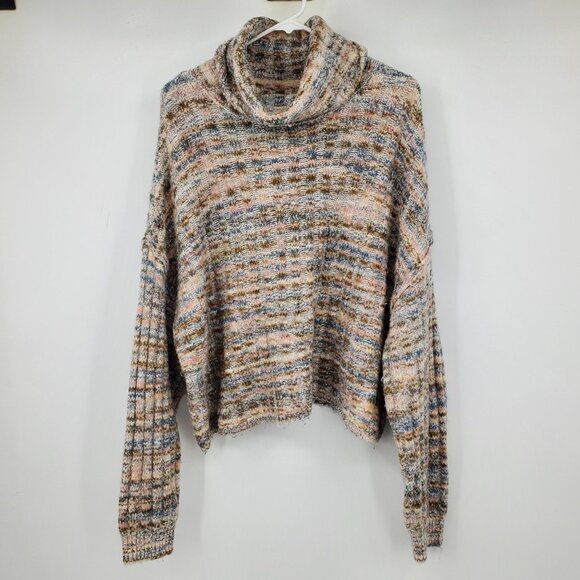 American Eagle Multicolor Cowl Neck Long Sleeve Pullover Sweater XL - Picture 1 of 11